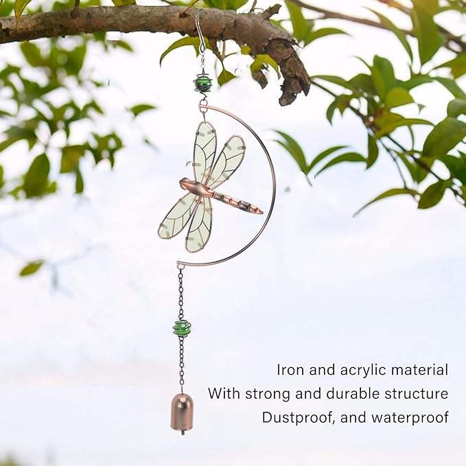 Dragonfly Wind Chimes, Dragonfly Ornaments Hanging Decorate Window Hanging Ornaments for Patio, Garden, Backyard or Porch