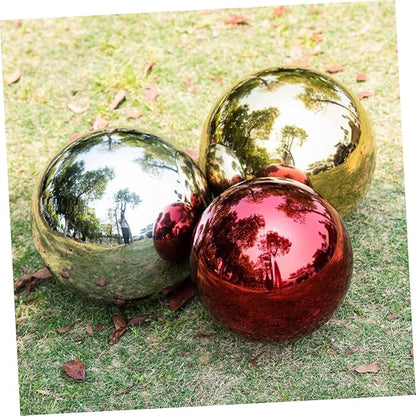 Outanaya Stainless Steel Garden Gazing Ball Polished Reflective Metal Sphere for Outdoor Decor 5.91-in Decorative Mirror Ball for Gardens and Patios