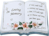 MyGift 6 Inch Memorial Garden Stone, Vintage Book Design Bereavement Gift for Loss of Loved One, Decorative Remembrance Plaque for Outdoor Garden & Cemetery Graveside Ornament