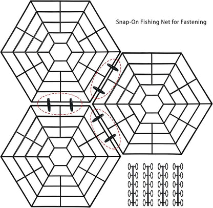 Pond Netting Floating Guard, Fish Protector, Floating Net for Pond, 30 Nets with 90 Connectors & 120 Zip Ties