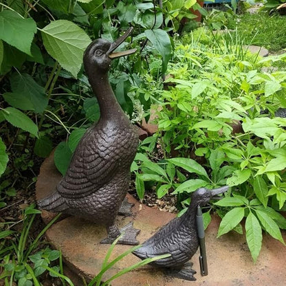 Heavy Duty Cast Iron Collectible Duck Sculpture,Decorative Creative Animal Figurine Outdoor Statues for Garden Patio Home Decor