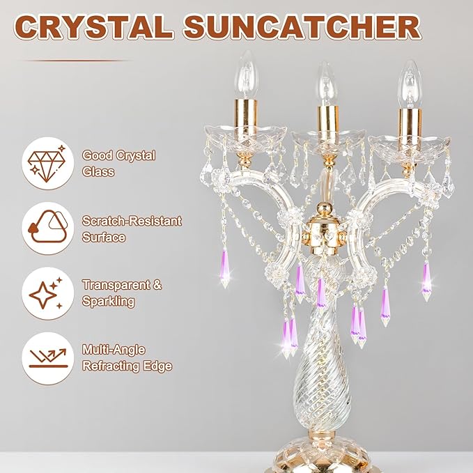 M METERXITY 10-Pack Crystal Icicle Prisms, 53mm/2.09 Inch Chandelier Pendant Maker Hanging Crystals Chandelier Prisms for Home/Windows/Garden/DIY Decoration[Silver]