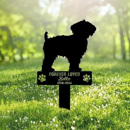 Custom Yorkie Dog Metal Memorial Garden Stake Personalized Pet Grave Marker Name Sign Remembrance Stake Decor Sympathy Dog Loss,Outdoor Statues for Yard Garden Lawn Patio Pathway Grave Ornament.