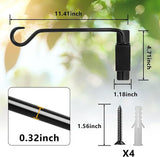 Aidoclip 2PCS Wall Mounted Plant Hanger, Indoor/Outdoor Decorative Hook for Hanging Plants, Windchime, Baskets – Rustic Iron Plant Holder, Ideal Wall Décor, Ceiling Hooks for Indoor Garden- (12in)