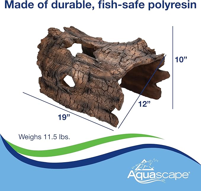 Aquascape Faux Log Fish Cave for Pond, Koi Predator Control | 78324
