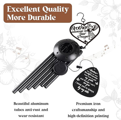 Memorial Gifts for Loss of Brother, Prayer Angel Sympathy Wind Chimes, Loss of Brother Sympathy Gift - A Gift to Express Condolence, Bereavement, Comfort, Remembrance and Healing