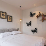 VividLadybug Set of 3 butterfly wall decor, Art Wall Decor, the ideal for interior and exterior decor, Yard Art, black Concise Decoration Hanging