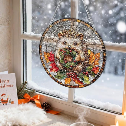 Chrismas Acrylic Stained Glass Window Hanging,Sun Catcher Decor Stained Panel Hangings Wall Art Decor, 2026 8x8inch (SCL013 Candle)