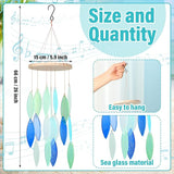 Wenqik Seaglass Wind Chimes Handcrafted Shell Wind Chimes Coastal Outdoor Decor for Indoor Outdoors Garden Home Housewarming Decor Beach Holiday Summer Women Gift, 26 Inch