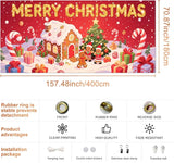 IVN Christmas Garage Door Cover Decoration 13x6ft Gingerbread House Christmas Tree Candy Path Merry Christmas Garage Door Banner Home Door Front Yard Decor for Xmas Eve Holiday Outdoor