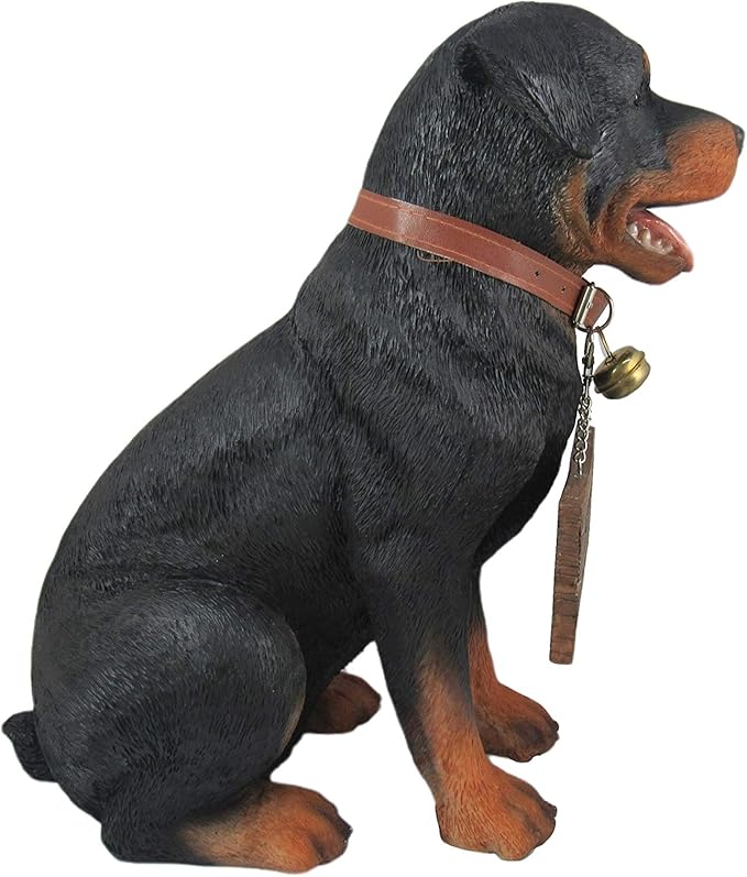 Guardian of Love - Buddy Rottweiler Welcome Statue with Reversible Sign, Decorative Dog Figurine for Indoor or Outdoor Use, Ideal for Garden, Patio, Entryway, Porch, and Dog Lover Home Decor