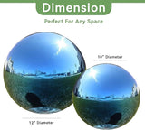 Lily's Home Stainless Steel Gazing Globe Mirror Ball, Colorful and Shiny Addition to Any Garden or Home. Blue. (12 Inch)
