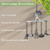 Bigfoot WindChimes Sasquatch Wind Chime Decor, Metal Big Foots Wind Catcher Wall Window Hanging Ornament with 5 Chimes, Outside Indoors Home Lawn Porch Patio Garden Yard Decoration