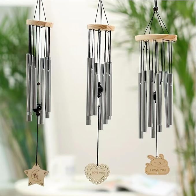 Wind Chime Tubes 30Pcs Wind Chime Kit Wind Chime Parts for DIY Home Garden Outdoor Hanging Decorations 5 Different Length (Wind Chime)