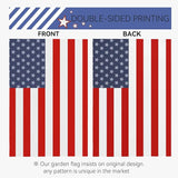 4th of July American Garden Flags 12x18 Inch Double Side Patriotic USA Independence Day Yard Flag for Outside Blue Red Decorations for Garden Party