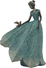 Guichifun Fairy Statue Collection Home Decoration - Leaf Angel Girls Resin Home Garden Decor for Outside or Inside Rustic Fairy Garden Outdoor Yard Figurines Gifts for Women 8.5 x 5.25 x 12 Inch