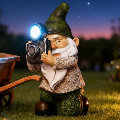 Garden Gnomes Decorations for Yard - Garden Gnome Solar Statue Funny Outdoor Decor for Yard,Patio,Lawn,Unique Housewarming Gifts