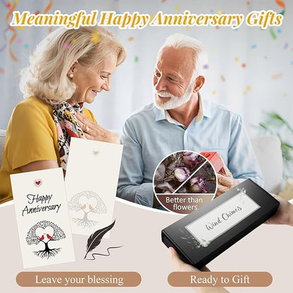 40th Anniversary Wind Chimes Gifts for Men Women,Romantic 40 Year Anniversary for Couples, Wife, Husband, Parents, Friends, 40th Wedding Gifts Idea of Happy Anniversaries Decorations,Black