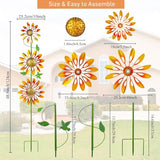 VEWOGARDEN Sunflower Wind Spinners Outdoor Kinetic Garden Wind Spinner with Stakes Metal Garden Decor for Yard Lawn Patio, Yellow
