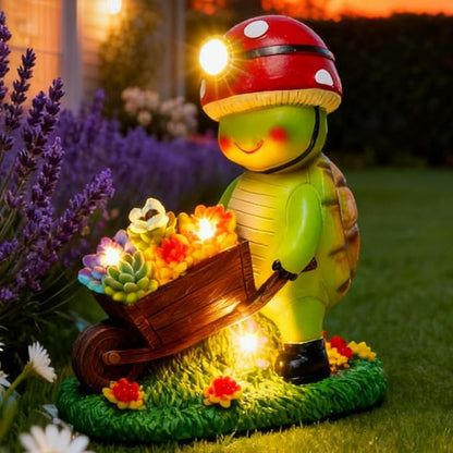 SunGlee Solar Light Turtle Outdoor Garden, Turtle Solar Light for Outdoors Yard Patio Decor 4 LED Sun Powered Outsides Turtles Decor Light Up Garden Statue Gardening Gift for Women Mother Decoration