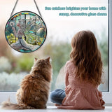 Dandelion Fairy Stained Glass Window Hanging, Suncatcher Diamond Glass Panel Hangings, Sun Catchers Indoor Windows Wall Art, Gifts for Mom Grandma, Christmas Decor for Home Garden Office 7.87 inches