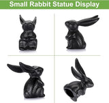 OwnMy 2 Cast Iron Bunny Figurines Outdoor Rabbit Statues for Garden Patio Home Decors, 3.7" Hollow Carved Cute Bunny Statue Vintage Long-Eared Rabbit Ornaments Paperweights for Office Table Decors