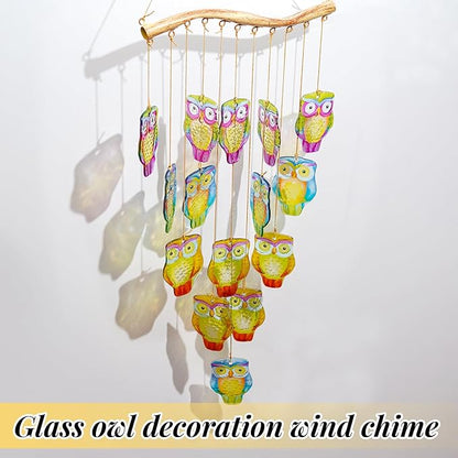 32.8" Color Glass Sea Wind Chimes for Outdoor, Handcrafted Hanging Wind Chimes for Outside, Small Unique Suncatcher Shell Windchimes for Women Gifts Garden Patio Yard Beach Party Wedding Decor