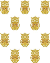 10pcs Gold Owl Metal Suncatcher Parts Hanging Window Pendant DIY Ornament Hand-Crafts Gifts