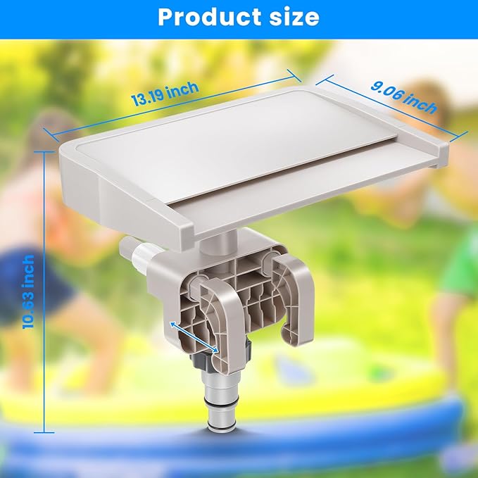 Pool Fountain Waterfall for Above Ground Pools with 7-Color LED Lights, Smooth Flowing Pool Waterfall for Outdoor Decor and Relaxation, Adjustable Width Fits Various Frame Pools (Led Light)