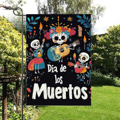 Gkyygk Welcome Garden Flag Dia De Los Muertos 12x18 Inch Double Sided Skull Day Of The Dead Small Burlap Banners Yard House Seasonal Farmhouse Home Decor for Men Women