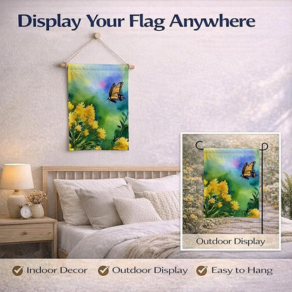 Caroline's Treasures Kentucky Goldenrod in Watercolor Garden Flag Mailbox Flag Decorative Yard Flag Banner Outside Patio Artwork Yard Flower Beds, Garden Size, Multicolor