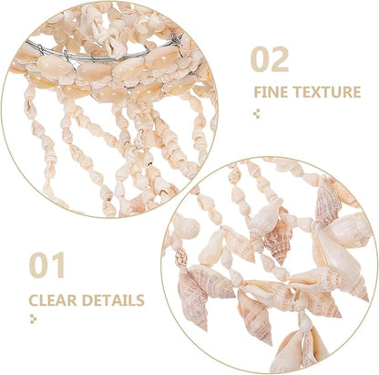 Kisangel 1Pc Seashell Conch Wind Chimes, Hanging Shell Wind Chime Creative Natural Pendant for Home Decor,Random Shape (White)