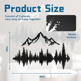 Metal Mountain Wall Art 48" x 40", Mountain Wall Decor, Art Wall Hangings for Living Room, Bedroom, Black, 48 Inch Long