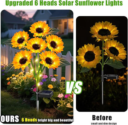 ostritec Sunflower Solar Lights Outdoor Decor, 4 Pack Solar Garden Decor 24 Waterproof Solar Sunflower Outdoor Lights for Garden Patio,Flower Bed, Pathway, Gift for Women, Mom, Grandma