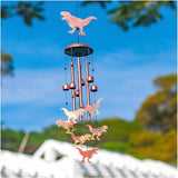 Dinosaur Wind Chimes Outdoor Dinosaur Gifts for Women Men Mom Gardening Birthday Gifts Metal Memorial WindChimes for Outside/Indoors, Lawn, Patio, Yard Art, Garden Decor, Yard Decorations