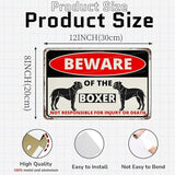 Beware Of The Dog Boxer Sign Aluminum Metal Tin Signs Outdoor Yard Sign Warning Sign For Fence Yard Home Kitchen Farm Garden Wall Decor 8x12 Inch