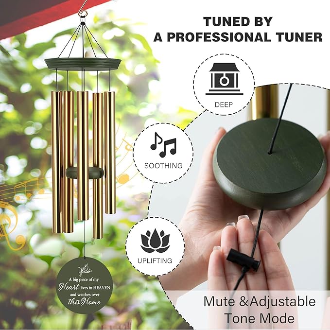 ASTARIN Personalized Wind Chimes Memorial, 30/36 in Cardinal Memorial Wind Chimes, Life Tree Custom Sympathy Gifts in Loving Memory of Mom/Dad, Wind Chime for Loss of Loved Ones(Produced in USA)