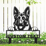 Personalized German Shepherd Garden Sign Yard Decorations | Customized Custom Dog House Decor Garden Name Sign Yard Stake Metal Lawn Art, Address Plaque Outdoor Gardening Gift for Dog Lover