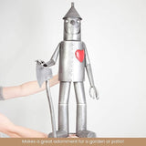Bits and Pieces - 30.5” Tall Tin Woodsman with a Heart Garden Statue - Yard Decorations - Outdoor Sculptures - Garden Decor - Tin Man Yard Art