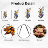 Fairy Acrylic Suncatcher Stained Glass Effect Window Car Hanging Christmas Ornament Indoor Outdoor Decor Garden Sun Catcher Panel for Acrylic Suncatcher Lover for Women Mom Grandma