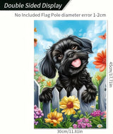 BlissYard Welcome Spring Summer Garden Flag Shih Tzu Dog 12 X18 Inch Double Side Colorful Flowers Yard Flag Butterfly Puppy Banner Seasonal Yard Flag Outdoor Decoration for Porch Lawn Patio Flower