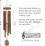 Large Wind Chimes for Outside Deep Tone,42" Memorial Wind Chimes for Loss of Loved one, Sympathy Gifts Outdoor Decor in Garden,Porch, Backyard and Patio (Bronze)