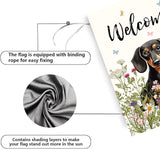 Floral Dachshund Garden Flag Spring Summer House Flags 28 x 40 Double Sided Flower Dog Yard Flags for Outside Large Outdoor Welcome Flags