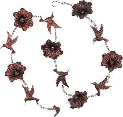 HOUYANG 8.5FT Hummingbird Rain Chain,Rain Chains for Outside,Rainwater Catcher Chains, Outdoor Garden Yard Decor