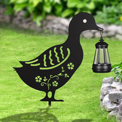 2Pack Solar Outdoor Garden Lights Stakes Solar Metal Flower Duck Lawn Deco Statue Patio, Outdoor Decor, Garden Decorations, Lawn Ornaments