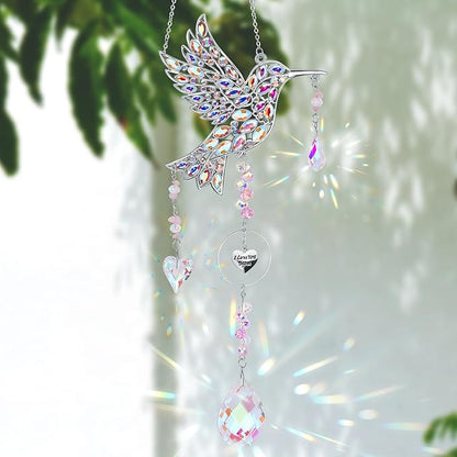 Mom Birthday Gifts from Daughter - Mom Gifts for Mother's Day Birthday - Sun Catchers Indoor Window Hummingbird Gift for Women Bird Lovers Mother Grandma Outdoor Garden Home Decor