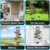 Horse Wind Chimes Outdoor Decor - with 4 Tubes 4 Bells 5 Horses Wind Chime, Mobile Romantic Horse Wind Catcher, Garden Horses Windchimes for Home, Mom Gifts, Balcony, Tree, Festival, Garden Decoration