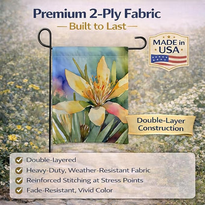 Caroline's Treasures New Mexico Yucca Flower in Watercolor Garden Flag Mailbox Flag Decorative Yard Flag Banner Outside Patio Artwork Yard Flower Beds, Garden Size, Multicolor