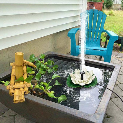 Solar Water Fountain for Bird Baths, Floating Solar Powered Water Fountain Pump for Birdbath, Garden, Pond, Pool, Outdoor Decor, Water Lily, Beige