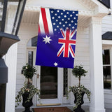 USA Australia Combination Flag 2X3FT, American Australian Flags,Both Sides Printed, Men Women Banner,Vibrant Colors, Double Stitched with 2 Brass Grommets, Bar Garden Street Decoration, GYM, Office Decor,Indoor Outdoor Use,Gifts. (US-AUS-X, 2x3ft)
